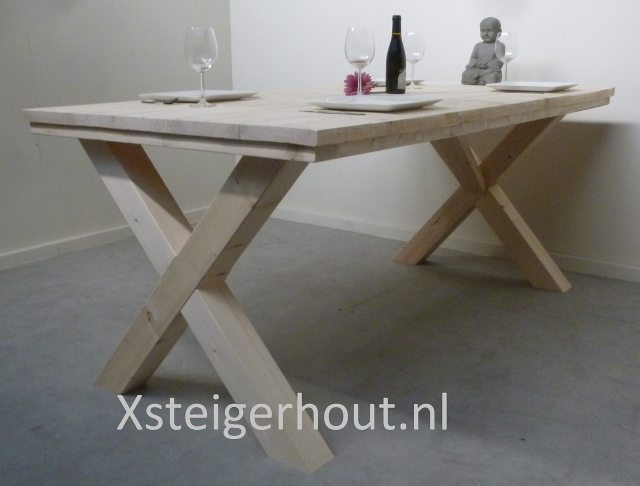 Hedendaags Industriële tafel x kruispoot bouwpakket - xsteigerhout DT-86