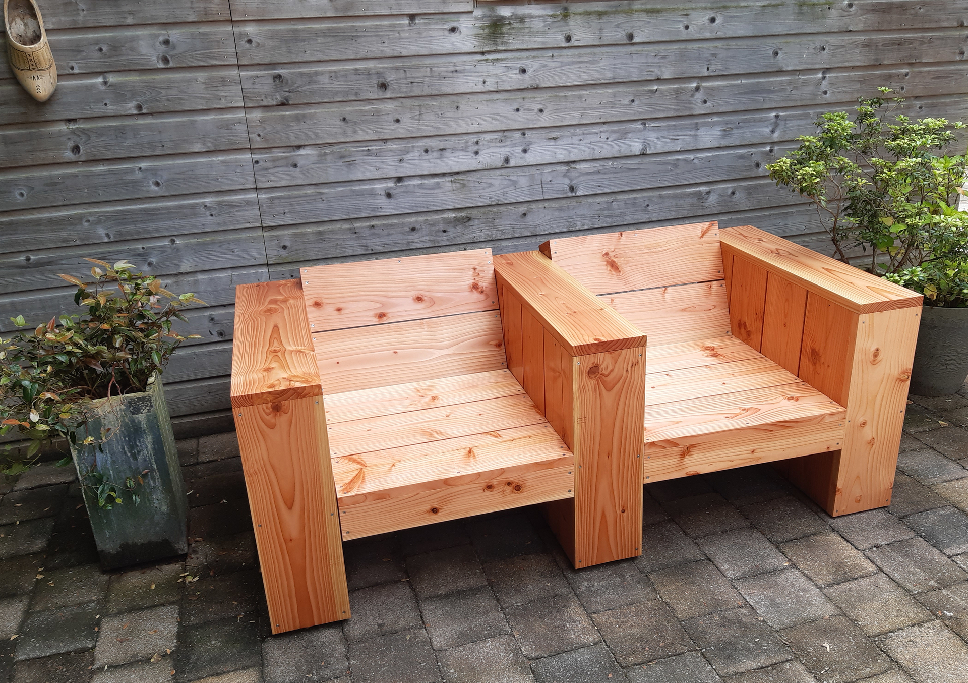 Dubbele stoel douglas hout