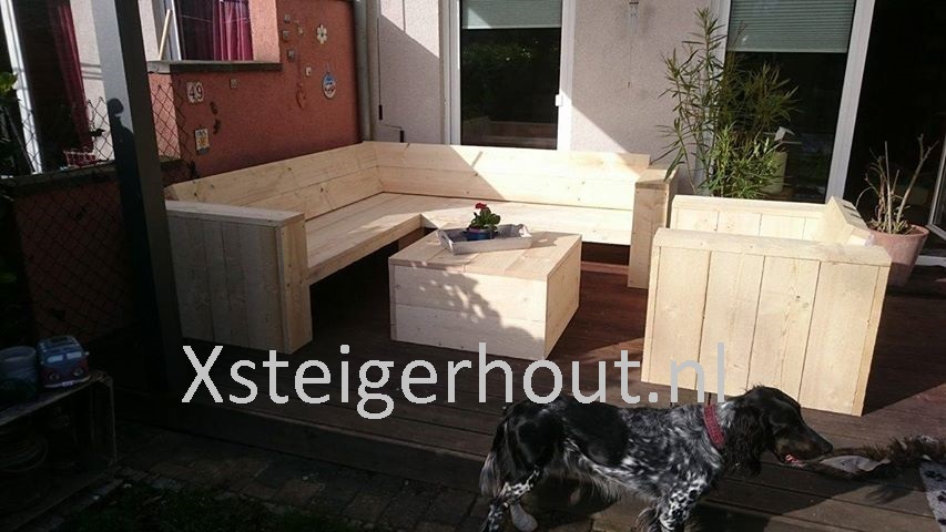 Loungeset steigerhout zelf gemaakt