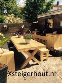 Steigerhout tuinset met buitenkeuken