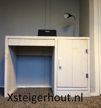 Zelf gemaakt bureau steigerhout