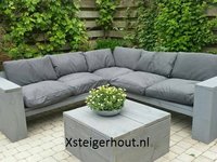 Steigerhout hoekbank grey wash