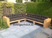 Grote hoekbank steigerhout