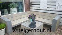 Steigerhout hoekbank in de achtertuin
