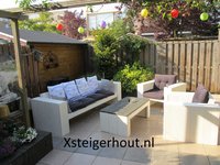 Steigerhout loungeset met kussens