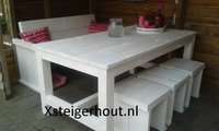 Witte steigerhout tuinset