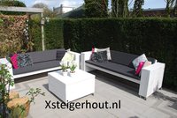 Steigerhout loungeset met wielen
