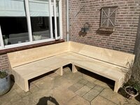Hoekbank op maat van kussens van 73cm 