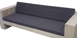 Rechte bank kussen set 200cm vlakke rug
