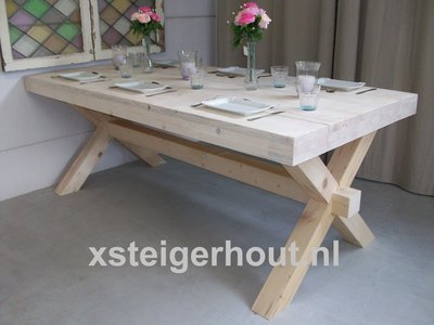 Steigerhout tafel bouwpakketten xsteigerhout Tafel schuren en lakken